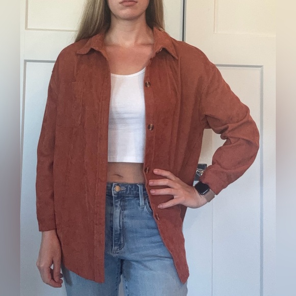 Rust Button-Up Women's Top - Picture 1 of 3